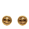 Secondhand Chanel CC Gold Plated Round Clip On Earrings