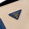 Prada Large Canapa and Saffiano Double Satchel Secondhand