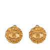 Chanel CC Gold Plated Round Clip On Earrings Secondhand