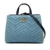 Secondhand Gucci Small GG Marmont Matelasse Denim Pearly Satchel