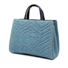 Secondhand Gucci Small GG Marmont Matelasse Denim Pearly Satchel