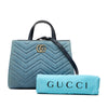 Secondhand Gucci Small GG Marmont Matelasse Denim Pearly Satchel