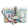 Prada Comic Print Studded Leather Elektra Clutch Secondhand