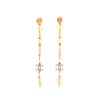 Chanel CC Gold Plated Crystal Beads Long Drop Push Back Earrings Secondhand