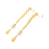 Chanel CC Gold Plated Crystal Beads Long Drop Push Back Earrings Secondhand