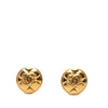 Chanel CC Gold Plated Quilted Round Clip On Earrings Secondhand
