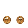 Chanel CC Gold Plated Quilted Round Clip On Earrings Secondhand