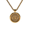 Dior Gold Plated Strass CD Round Pendant Necklace Secondhand