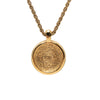 Dior Gold Plated Strass CD Round Pendant Necklace Secondhand