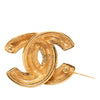 Chanel Gold Plated CC Quilted Brooch Secondhand
