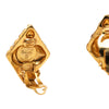 Chanel CC Gold Plated Strass Quilted Rhombus Clip On Earrings Secondhand