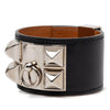 Hermès Swift Leather and Palladium Plated Collier de Chien Bracelet S Secondhand
