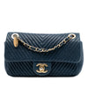 Chanel Small Chevron Wrinkled Calfskin Medallion Charm Surpique Flap Secondhand