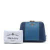 Prada Bicolor Saffiano Dome Clutch Secondhand