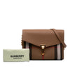 Burberry Small Leather and House Check Canvas Derby Macken Crossbody Secondhand