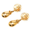 Chanel CC Gold Plated Dangle Clip On Earrings Secondhand