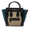 Celine Micro Tricolor Calfskin and Nubuck Luggage Tote Secondhand