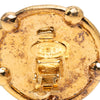 Chanel CC Gold Plated Round Clip On Earrings Secondhand