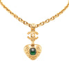 Chanel Gold Plated Gripoix CC Heart Pendant Necklace Secondhand