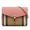 Burberry Small Leather and House Check Canvas Derby Macken Crossbody Secondhand