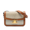 Celine Classique Canvas and Calfskin Triomphe Crossbody Secondhand