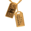 Chanel CC Gold Plated 31 Rue Cambon Dog Tag Pendant Necklace Secondhand