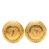 Chanel Gold Plated CC Round Clip On Earrings Secondhand