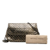 Bottega Veneta Metallic Calfskin Intrecciomirage Chain Flap Crossbody Secondhand