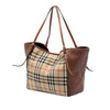 Burberry Small Leather Trimmed Haymarket Check Coated Canvas Canterbury Tote Secondhand