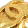 Chanel CC Gold Plated Quilted Round Clip On Earrings Secondhand