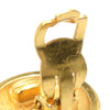 Chanel CC Gold Plated Quilted Round Clip On Earrings Secondhand