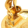 Chanel CC Gold Plated Quilted Round Clip On Earrings Secondhand