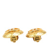 Chanel CC Gold Plated Quilted Round Clip On Earrings Secondhand