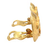 Chanel CC Gold Plated Quilted Round Clip On Earrings Secondhand