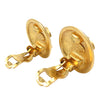 Chanel CC Gold Plated Quilted Round Clip On Earrings Secondhand