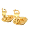 Chanel CC Gold Plated Quilted Round Clip On Earrings Secondhand