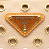 Prada Small Saffiano Trimmed Canvas Grommet Bauletto Bag Secondhand