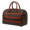 Saint Laurent Le Monogramme Coated Canvas and Leather Striped Boston Bag Secondhand