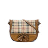 Burberry Haymarket Check Coated Canvas and Calfskin Flap Shoulder Bag Secondhand