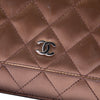 Chanel CC Quilted Striated Metallic Patent Wallet on Chain Secondhand