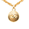 Chanel CC Gold Plated Medallion Sunburst Pendant Necklace Secondhand