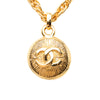 Chanel CC Gold Plated Medallion Sunburst Pendant Necklace Secondhand
