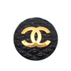 Chanel CC Resin and Gold Plated Quilted Button Clip On Earrings Secondhand