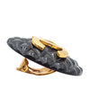 Chanel CC Resin and Gold Plated Quilted Button Clip On Earrings Secondhand