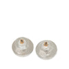Chanel CC Silver Plated Button Push Back Earrings Secondhand