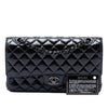 Chanel Medium Classic Shiny Crumpled Calfskin So Black Double Flap Secondhand