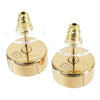 Chanel Gold Plated Enamel Logo Button Bullet Back Earrings Secondhand