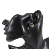 Chanel Gold Plated Enamel Logo Button Bullet Back Earrings Secondhand