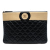 Chanel CC Bicolor Quilted Lambskin Clutch Secondhand