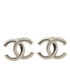 Secondhand Chanel Gold Plated Rhinestone CC Push Back Earrings
